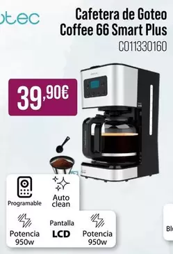 Oferta de Cecotec - Cafetera De Goteo Coffee 66 Smart Plus por 39,9€ en MR Micro