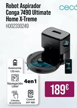 Oferta de Cecotec - Robot Aspirador Conga 7490 Ultimate Home X-Treme por 189€ en MR Micro