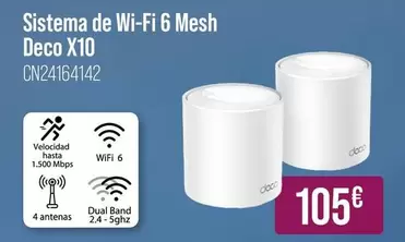 Oferta de Sistema -  De Wi-fi 6 Mesh Deco X10 por 105€ en MR Micro