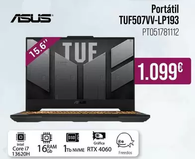 Oferta de Asus - Portátil TUF507VV-LP193 por 1099€ en MR Micro