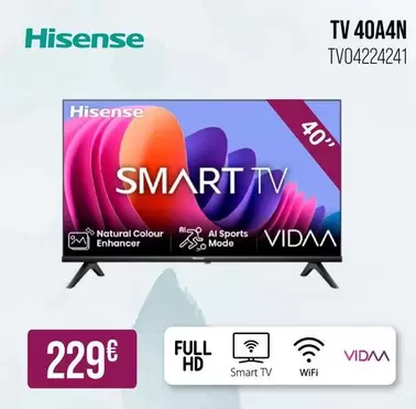 Oferta de Hisense - Tv 40a4n por 229€ en MR Micro