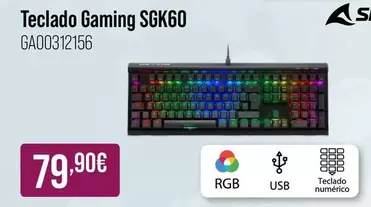 Oferta de Sharkoon - Teclado Gaming SGK60 por 79,9€ en MR Micro