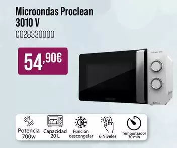Oferta de Cecotec - Microondas Proclean 3010 V por 54,9€ en MR Micro