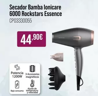 Oferta de Cecotec - Secador Bamba Ionicare 6000 Rockstars Essence por 44,9€ en MR Micro