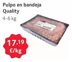 Oferta de Quality - Pulpo En Bandeja por 17,19€ en Gros Mercat