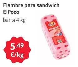 Oferta de Elpozo - Fiambre Para Sandwich por 5,49€ en Gros Mercat