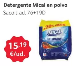 Oferta de Mical - Detergente En Polvo por 15,19€ en Gros Mercat