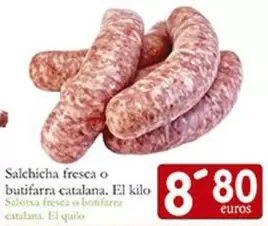 Oferta de Salchicha Fresca O Butifarra Catalana por 8,8€ en Supermercados Bip Bip
