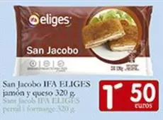 Oferta de Ifa Eliges - San Jacobo Jamon Y Queso por 1,5€ en Supermercados Bip Bip