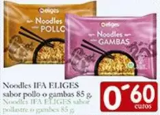 Oferta de Ifa Eliges - Noodles Sabor Pollo O Gambas por 0,6€ en Supermercados Bip Bip