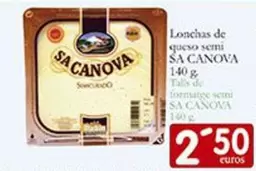 Oferta de Sa Canova - Lonchas De Queso Semi por 2,5€ en Supermercados Bip Bip