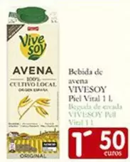 Oferta de ViveSoy - Bebida De Avena por 1,5€ en Supermercados Bip Bip