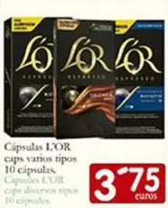Oferta de L'Or - Capsulas Caps Varios Tipos 10 Capsulas por 3,75€ en Supermercados Bip Bip