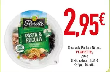 Oferta de Florette - Ensalada Pasta Y Rucula por 2,95€ en Masymas