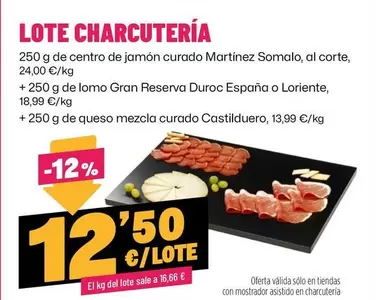 Oferta de Lote Charcuteria por 12,5€ en Ahorramas