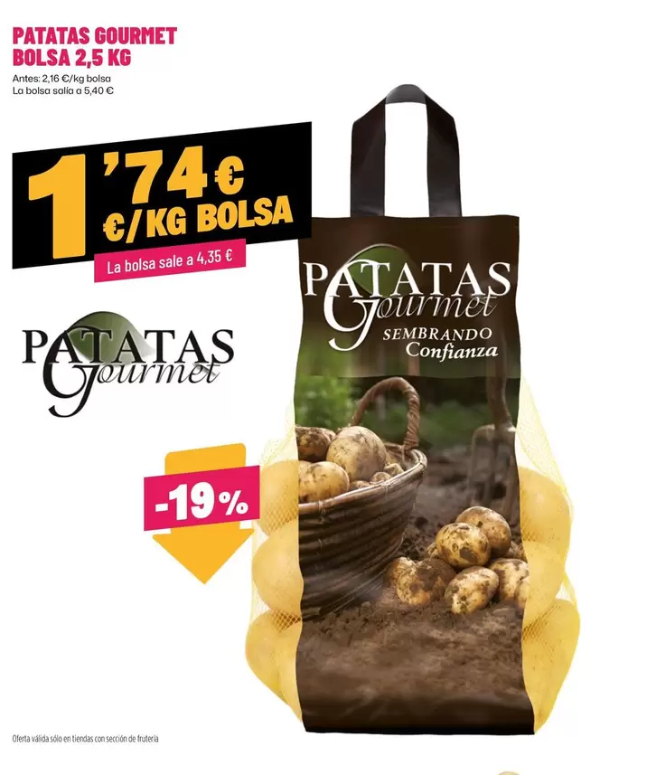 Oferta de Gourmet - Patatas por 1,74€ en Ahorramas