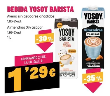 Oferta de YoSoy - Bebida Barista por 1,85€ en Ahorramas