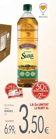 Oferta de Borges - Oli D'oliva Suau por 6,99€ en Valvi Supermercats