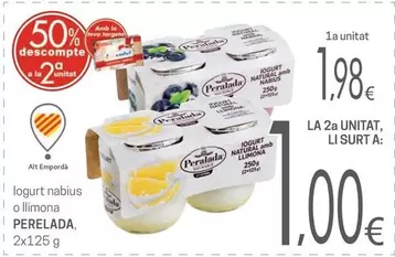 Oferta de Perelada - Logurt Nabius O Llimona por 1,98€ en Valvi Supermercats