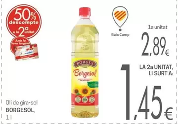 Oferta de Borgesol - Oli De Gira-Sol por 2,89€ en Valvi Supermercats