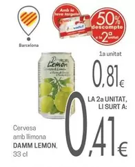 Oferta de Damm - Cervesa Amb Llimona por 0,81€ en Valvi Supermercats