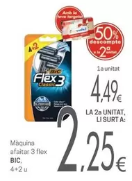Oferta de BIC - Maquina Afaitar 3 Flex por 4,49€ en Valvi Supermercats