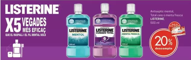 Oferta de Listerine - Antiseptine Mentol en Valvi Supermercats