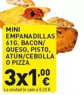Oferta de Mini Empanadillas Bacon/ Queso, Pisto, Atun/ Cebolla O Pizza por 0,33€ en Hiperber