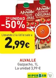 Oferta de Alvalle - Gazpacho por 3,99€ en Hiperber