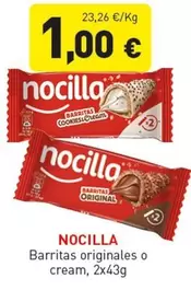 Oferta de Nocilla - Barritas Originales O Cream por 1€ en Hiperber