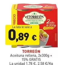 Oferta de Aceituna Rellena por 0,89€ en Hiperber