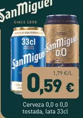 Oferta de San Miguel - Cerveza 0,0 O 0.0 Tostada por 0,59€ en Hiperber