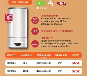 Oferta de Ariston - Serie Lydos Hybrid por 645€ en Expert