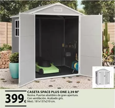 Oferta de Caseta Space Plus One 2.39 M2 por 399€ en CMB Bricolage