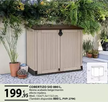 Oferta de Cobertizo Sio 880 L por 199,95€ en CMB Bricolage