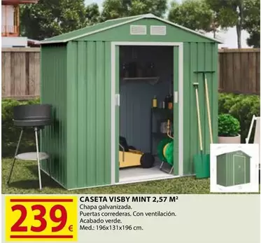 Oferta de Caseta Visby Mint 2,57 M2 por 239€ en CMB Bricolage