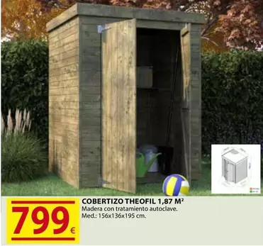 Oferta de Cobertizo Theofil 1,87 M2 por 799€ en CMB Bricolage