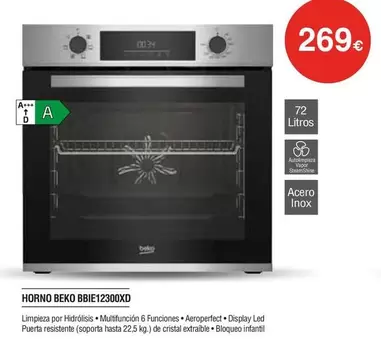 Oferta de Beko - Horno Bbie1230xd por 269€ en Milar