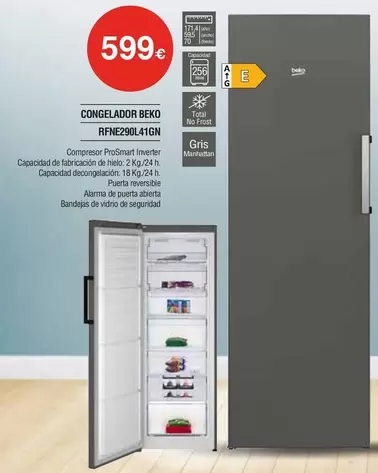 Oferta de Tondo - Congelador RFNE20L41GN por 599€ en Milar