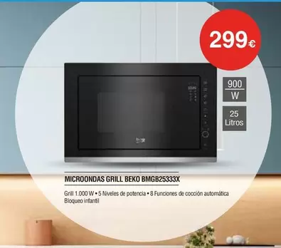 Oferta de Beko - Microondas Grill BMGB253ES por 299€ en Milar
