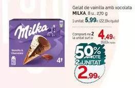 Oferta de Milka - Gelat De Vainilla Amb Xocolata por 5,99€ en Condis