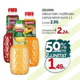 Oferta de Granini - Nabius/raim, Multifruites O Pinya Sense Sucre por 2,99€ en Condis