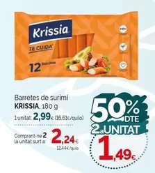 Oferta de Krissia - Barretes De Surimi por 2,99€ en Condis