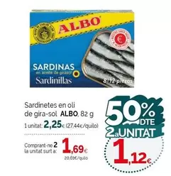 Oferta de Albo - Sardinetes En Oli De Gira-sol por 2,25€ en Condis