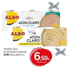 Oferta de Albo - Tonyina Clara En Oli D'oliva Al Natural por 6,59€ en Condis