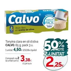 Oferta de Calvo - Tonyina Clara En Oli D'oliva por 4,5€ en Condis