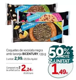 Oferta de Bicentury - Coquetes De Xocolata Negra Amb Taronja por 2,99€ en Condis