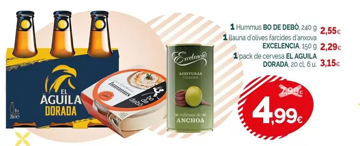 Oferta de El Águila - 1 Hummus Bolsa Debao por 4,99€ en Condis