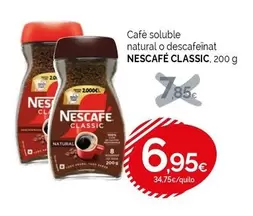 Oferta de Nescafé - Cafe Soluble Natural O Descafeïnat por 6,95€ en Condis