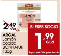 Oferta de Argal - Jamón Cocido Bonnatur por 2,49€ en Eroski